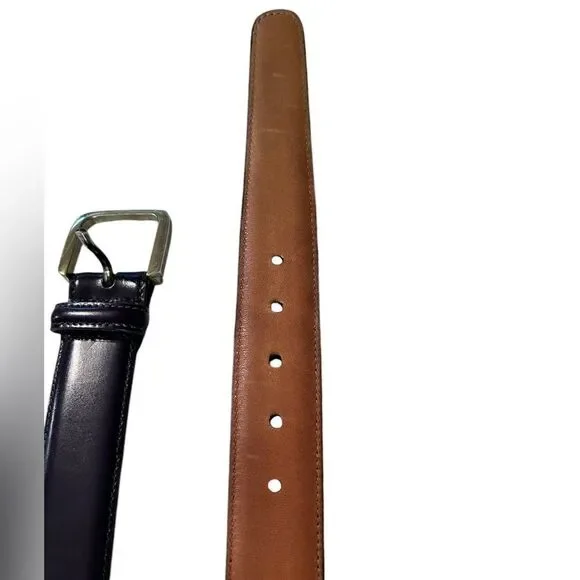 Trafalgar Classic Cordoba Leather Mahogany Dress Belt Solid Brass Buckle Size 36 - Picture 3 of 7